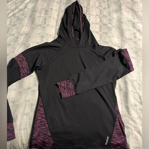 Black & Pink Reebok Long Sleeve Spandex top, size Medium